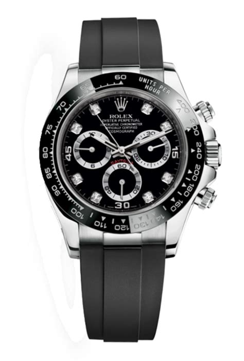 rolex daytona black face with rubber strap replica